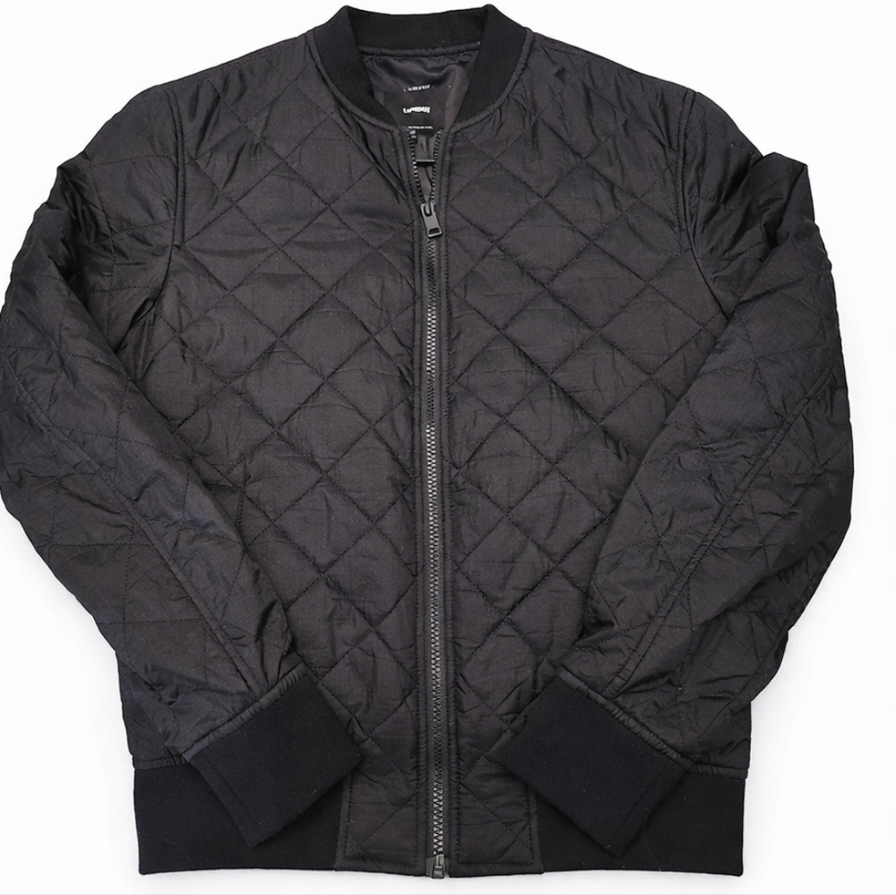 Women's Express Black Quilted Bomber Jacket XS | Like New Minimalist CBK Style